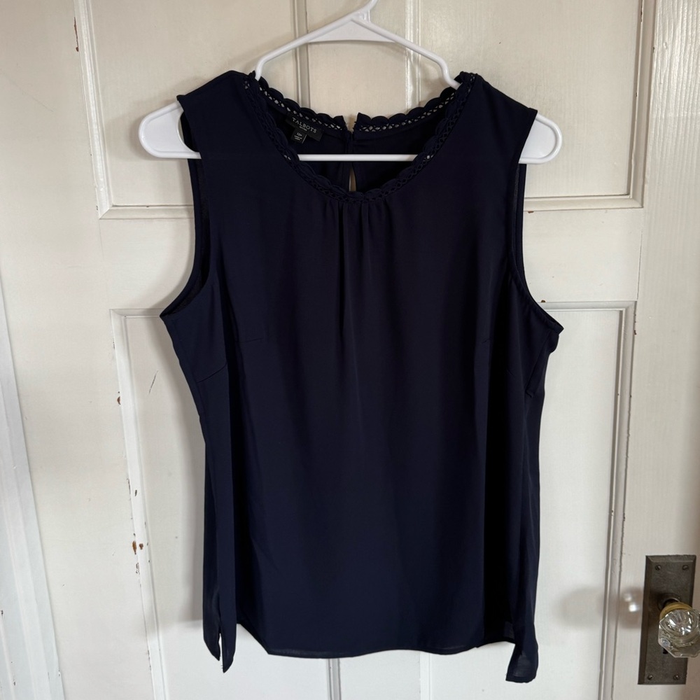 NWT Talbots navy blue sleeveless top size 12p (petite)